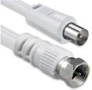 Cable de antena coaxial 1,5 m blanco.